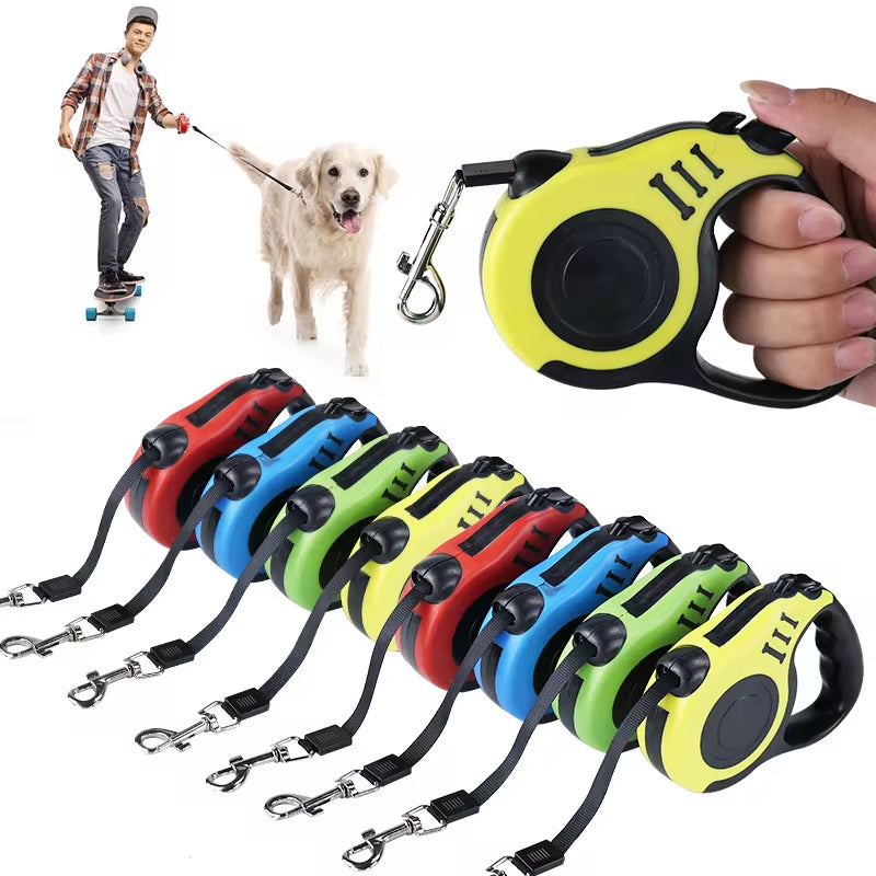 3 Meters 5 Meters Retractable Dog Leash Pet Leash Traction Rope Belt Automatic Flexible Leash for Small Medium Large Dog Product